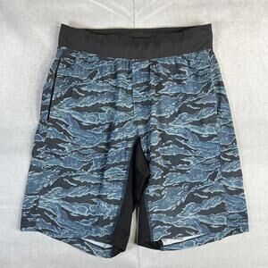 Lululemon T.H.E. Short Linerless Mens Small Blue Camo  Printed 9" Running